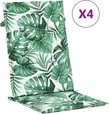 Produktbild von vidaXL Hochlehner-Auflagen 4 Stk. Blattmuster Stoff