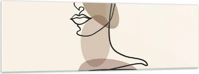 Produktbild von Bilder auf glas - Einteilig - Zeichnung einzeilig Frau - 160x50cm - Glasbilder - Wandbilder - Bilder - zum Aufhängen bereit - Wanddekoration aus Glas - Glas Bilder - Wandbild auf Glas - GAB160x50-4612