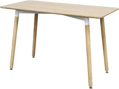 Image de Table rectangulaire, style scandinave, pour 4 à 6 personnes, en bois, idéale pour la maison ou le bureau