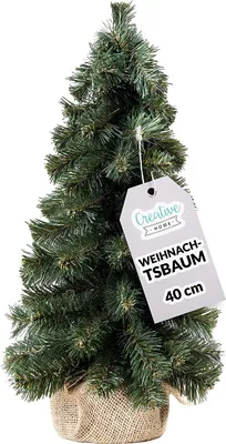 Produktbild von Creative Home Künstlicher Weihnachtsbaum | Größe 40 cm | Weihnachtsbaum Lleiner Kegel | für Tisch, Schreibtisch, Fensterbrett, Büro | für Innen, für Außen | Geschenk zur Dekoration