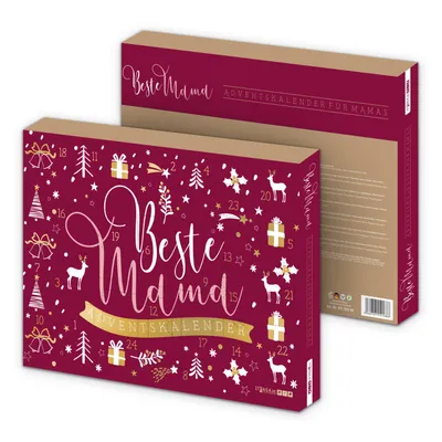 Produktbild von itenga Adventskalender Beste Mama rot gold