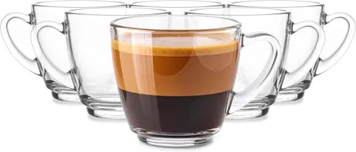 Produktbild von Set von 6 Kaffeetassen aus Glas, 360 ml, transparent und spülmaschinenfest
