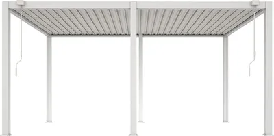Produktbild von Freistehende bioklimatische Aluminium-Pergola mit verstellbaren Lamellen – 15 m² – weiß – AMALFI