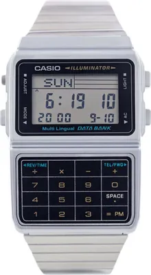 Produktbild von Casio Uni-Armbanduhr Databank Digital Quarz Edelstahl DBC-611-1D
