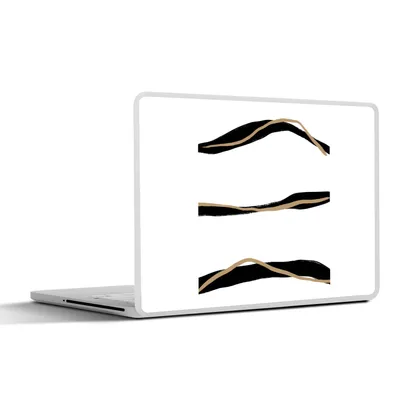 Produktbild von MuchoWow® Laptop Aufkleber Sticker Cover Linie - Schwarz - Design 36.5x27.5 cm - Laptop-Sticker