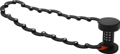 Image de Antivol pliable pour vélo, système à combinaison et à clé, acier inoxydable, noir