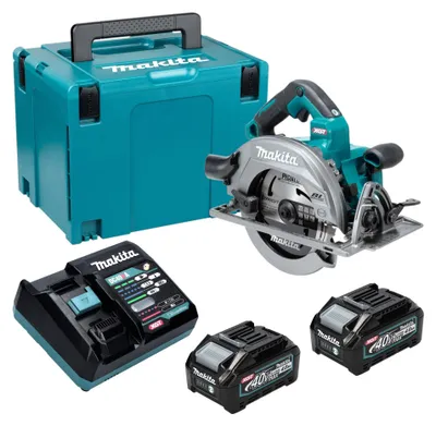 Image de Scie circulaire sans fil Makita HS 003 GM201 40 V max., 190 mm, sans balais + 2 batteries 4,0 Ah + chargeur + Makpac