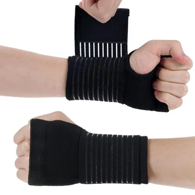 Produktbild von Handgelenkbandage Handgelenkstütze Handgelenkschiene - Verstellbar - Schwarz - 2er Set