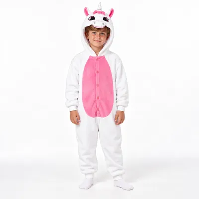 Obrázek produktu pro Dětské overal pyžamo Kigurumi kostým Růžový jednorožec, velikost 104