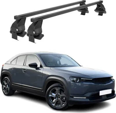Image de Barres de toit Menabo pour Mazda CX-30 2019-2025 50 kg en acier noir, 2 pièces