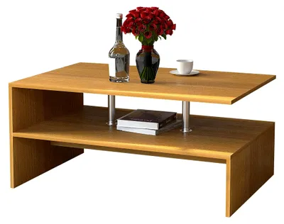 Produktbild von Couchtisch Maliso L aus Holz 90x60x42 cm mit Ablagefläche unter der Tischplatte