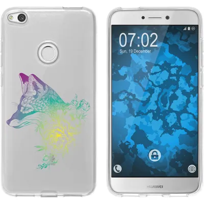 Produktbild von PhoneNatic Case kompatibel mit Huawei P8 Lite 2017 Silikon-Hülle Floral Fuchs M1-4