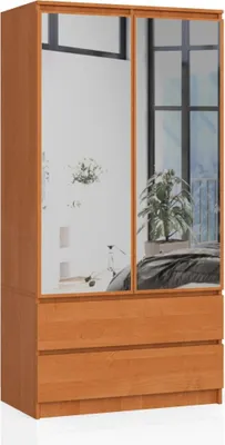 Immagine prodotto di Armadio con cassetti e specchi 90 cm LOTA - ontano