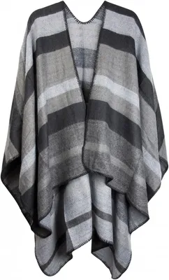 Produktbild von styleBREAKER Poncho mit Streifen Muster, Überwurf Cape, Wendeponcho, Damen 08010009