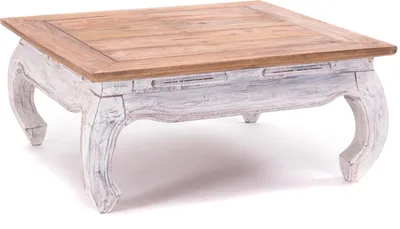 Produktbild von OPIUMTISCH "EAST 80" | 80x80x36 cm, Mahagoni | Beistelltisch | Farbe: 05 weiß-natur
