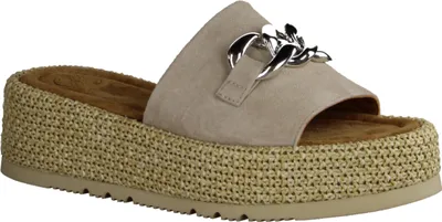 Produktbild von Unisa Captain Keilpantolette Damen, Leder, Beige, Sommerschuhe elegant - Damenschuhe Top Trends, Beige, leder (wildleder)