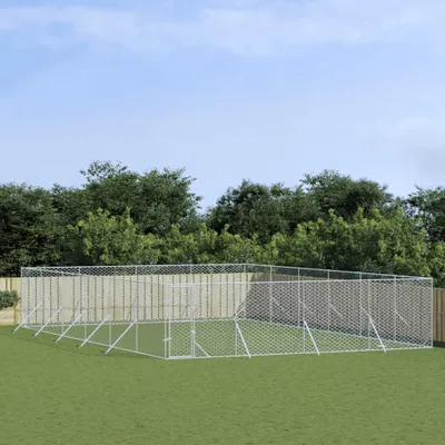 Produktbild von "2026 Promotion" Outdoor-Hundezwinger Silbern 8x12x2 m Verzinkter Stahl - Sonstiges Hundezubehör CC10144