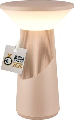 Obrázok produktu pre LED stolná lampa, nabíjateľná stolná lampa, stmievateľná, dotykové ovládanie, vonkajšia, USB, 24 cm, béžová