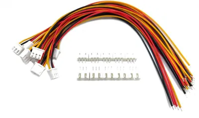 20 St. JST XH2.54 3-Pin Steckverbinder, 2,54 mm Raster, 20 cm