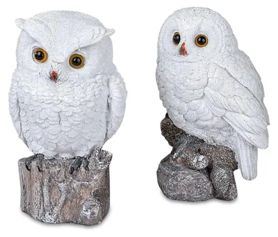 Produktbild von 2er Set Dekofiguren Schneeeulen WINTERZEIT H. 15cm weiß Formano W25
