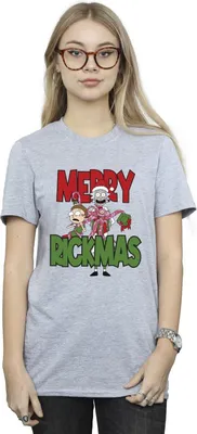 Image de Rick And Morty - "Merry Rickmas" T-shirt pour femme BI49035 (XXL) (Gris)