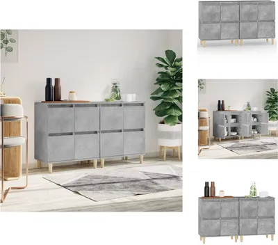 Immagine prodotto di vidaXL Credenze 2 pz. Grigio cemento 60x35x70 cm materiale a base di legno - Credenze