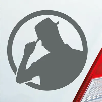 Produktbild von Auto Aufkleber Gentleman Mann Man Tuning JDM 10x10 cm Grau Sticker Heckscheibenaufkleber