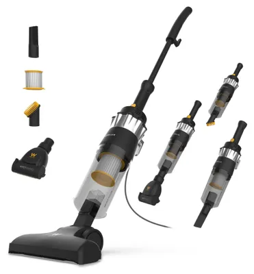 2-in-1 Stabstaubsauger mit Kabel, 800 W, 16,5 kPa, HEPA-Filter, schwarz
