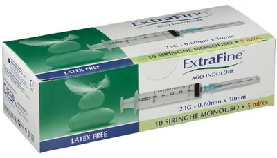 Productafbeelding van SIRINGA EXTRAFINE 5 ML, NAALDDikte 23, 0,60X30MM, 10 STUKS