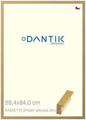 Obrázok produktu pre Rám DANTIK 59,4x84 | KASSETTE prírodný lak (Plexi Clear)