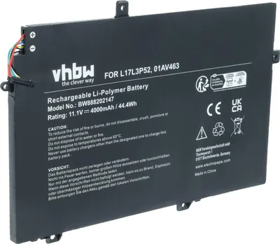 Produktbild von vhbw Akku kompatibel mit Lenovo ThinkPad E590 20NBA00GCD, E590-20NC0003GE, E590-20NBA00FCD, L580, L490 Notebook (4000 mAh, 11,1 V, Li-Polymer)