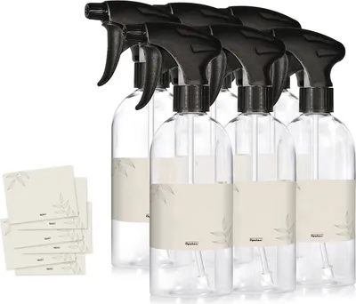 Image de 6 flacons pulvérisateurs de 500 ml, plastique, transparent