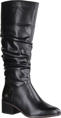 Produktbild von Tamaris 25540-23 Damen Stiefel Schwarz Leder Strecheinsatz NEU - Damenschuhe modische Stiefel, Schwarz, leder, absatzh&oumlhe: 40 mm