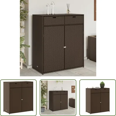 Obrázek produktu pro The Living Store Zahradní skříňka hnědá 105x55x113 cm Poly ratan