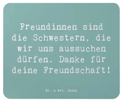 Produktbild von Mr. & Mrs. Panda Mauspad Spruch Freundinnen Schwestern - Meeresbrise - Geschenk, Aufmerksamkeit, Mousepad, Wertschätzung, Mouse Pad, Zuneigung, laptop, mousematte, Liebe