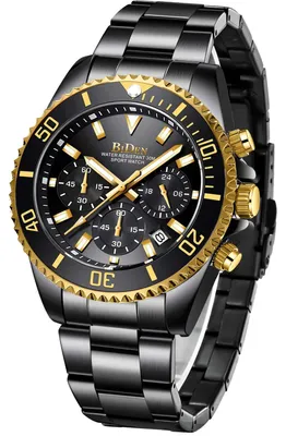 Productafbeelding van Biden herenhorloge, chronograaf, roestvrij staal, waterdicht, datumweergave, analoog