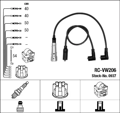 Produktbild von NGK 0937 Zündkabelsatz Zündleitungssatz für SEAT Ibiza II (6K1)