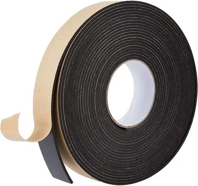 Image de Ruban d'étanchéité autocollant, 40 mm de largeur x 3 mm d'épaisseur - Noir, adhésif sur une face - Ruban d'étanchéité en mousse pour l'isolation des fenêtres et des portes - 10 m/rouleau