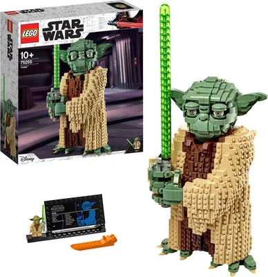 Produktbild von LEGO 75255 Star Wars Yoda Bauset, Sammlermodell mit Displayständer und Lichtschwert, Angriff der Klonkrieger, Bauset für Kinder und Erwachsene
