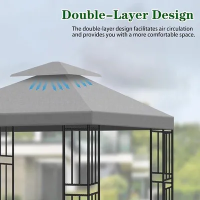 Immagine prodotto di Tetto di ricambio per gazebo da giardino, 3x3 m, impermeabile, antracite