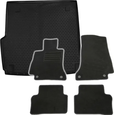 Produktbild von Gummi-Kofferraumwanne + Fußmatten Set für Mercedes E-Klasse S213, Bj. 9/2016-