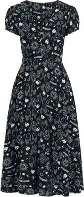 Produktbild von Hell Bunny Langes Kleid Damen Hello Goodbye Dress schwarz/weiß XL