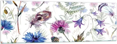 Produktbild von Bilder auf glas - Blume Wiese Natur - 160x50cm - Glasbilder - Wandbilder - Kunstdruck - zum Aufhängen bereit - Wanddekoration aus Glas - Glas Bilder - Wandbild auf Glas - Einteilig - GAB160x50-3838