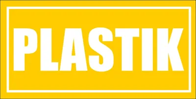 Produktbild von Abfalltrennungsschild Korbaufkleber PLASTIC 30cm