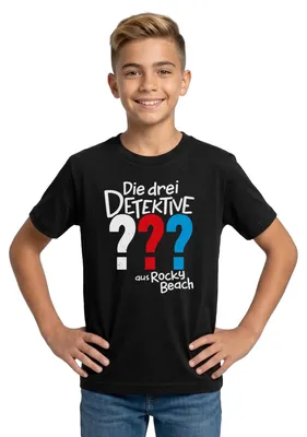 Produktbild von Spreadshirt Die Drei Fragezeichen Kids aus Rocky Beach Teenager T-Shirt, 134/146 (9-11 Jahre), Schwarz