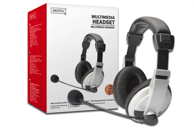 Image de DIGITUS DA-12201 Casque multimédia stéréo DIGITUS avec microphone 1,8m
