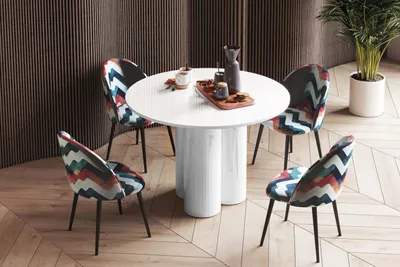 Produktbild von Design Esstisch Tisch HRE-111 rund Hochglanz Esszimmer 100 x 75 cm