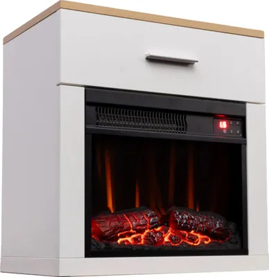 Produktbild von Elektrischer Kamin, 3D-Flammeneffekt, Fernbedienung, WEISS