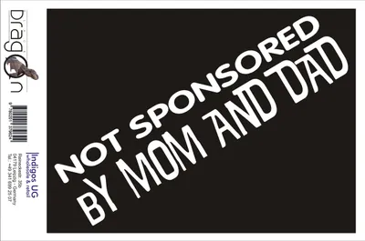 Produktbild von Aufkleber / Autoaufkleber - JDM / Die cut / Auto / OEM - Not sponsored by mom and dad - 210x50 mm gelb - Heckscheibe / Heckscheibenaufkleber