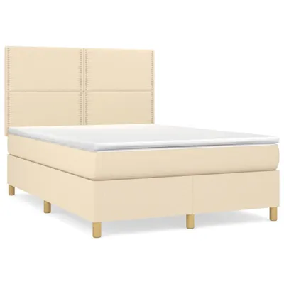 Obrázek produktu pro vidaXL Postel Boxspring s matrací krémová 140x200 cm Látka